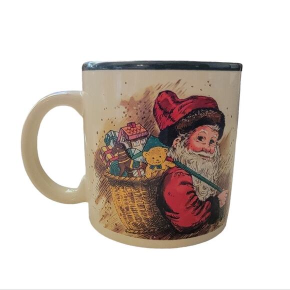 Vintage Potpourri Press Classic Santa Claus with Toys Sack Christmas Coffee Mug - Picture 1 of 6